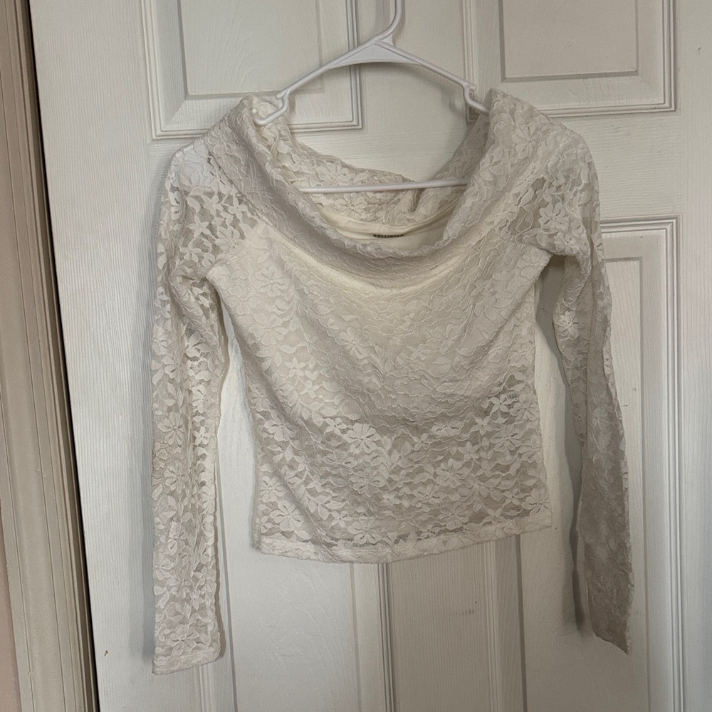 Hollister Cream off shoulder top